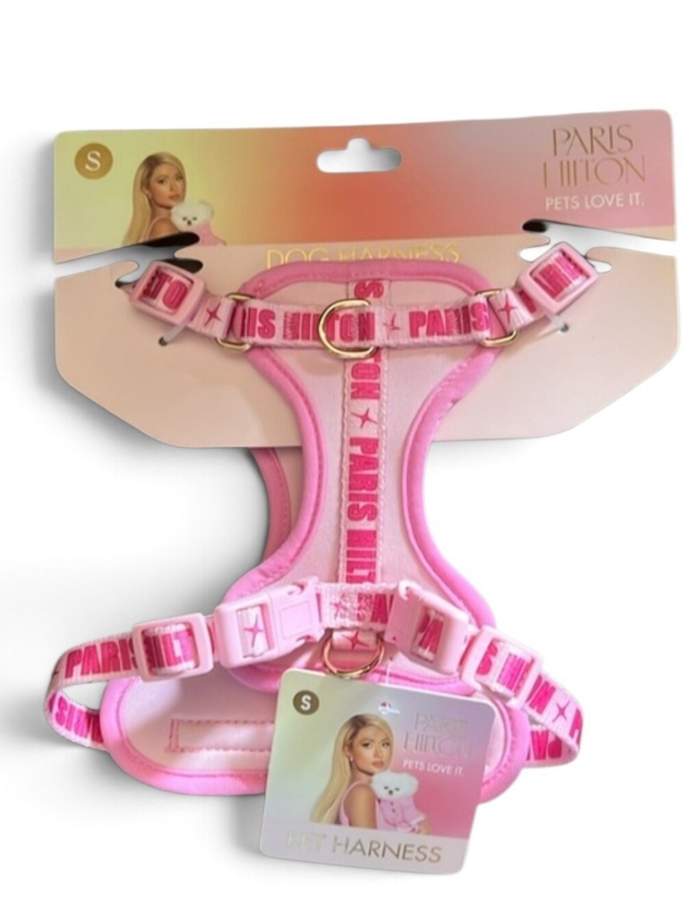 Paris Hilton Pink Pet Harness with Branded Trim